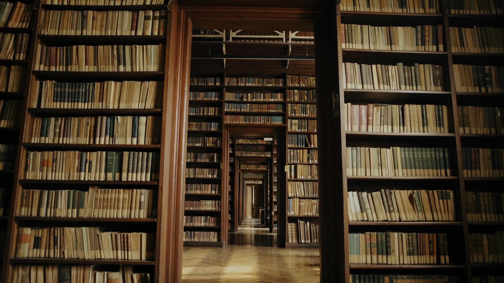 Eine gigantische Bibliothek: Standbild aus dem Dokumentarfilm "Umberto Eco - Eine Bibliothek der Welt"