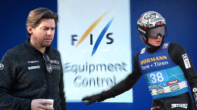 Norwegens ehemaliger Trainer Magnus Bervig (li.) und der Skispringer Marius Lindvik vor FIS-Materialkontrolle | Bild: picture-alliance/dpa Norwegens ehemaliger Trainer Magnus Bervig (li.) und der Skispringer Marius Lindvik vor FIS-Materialkontrolle