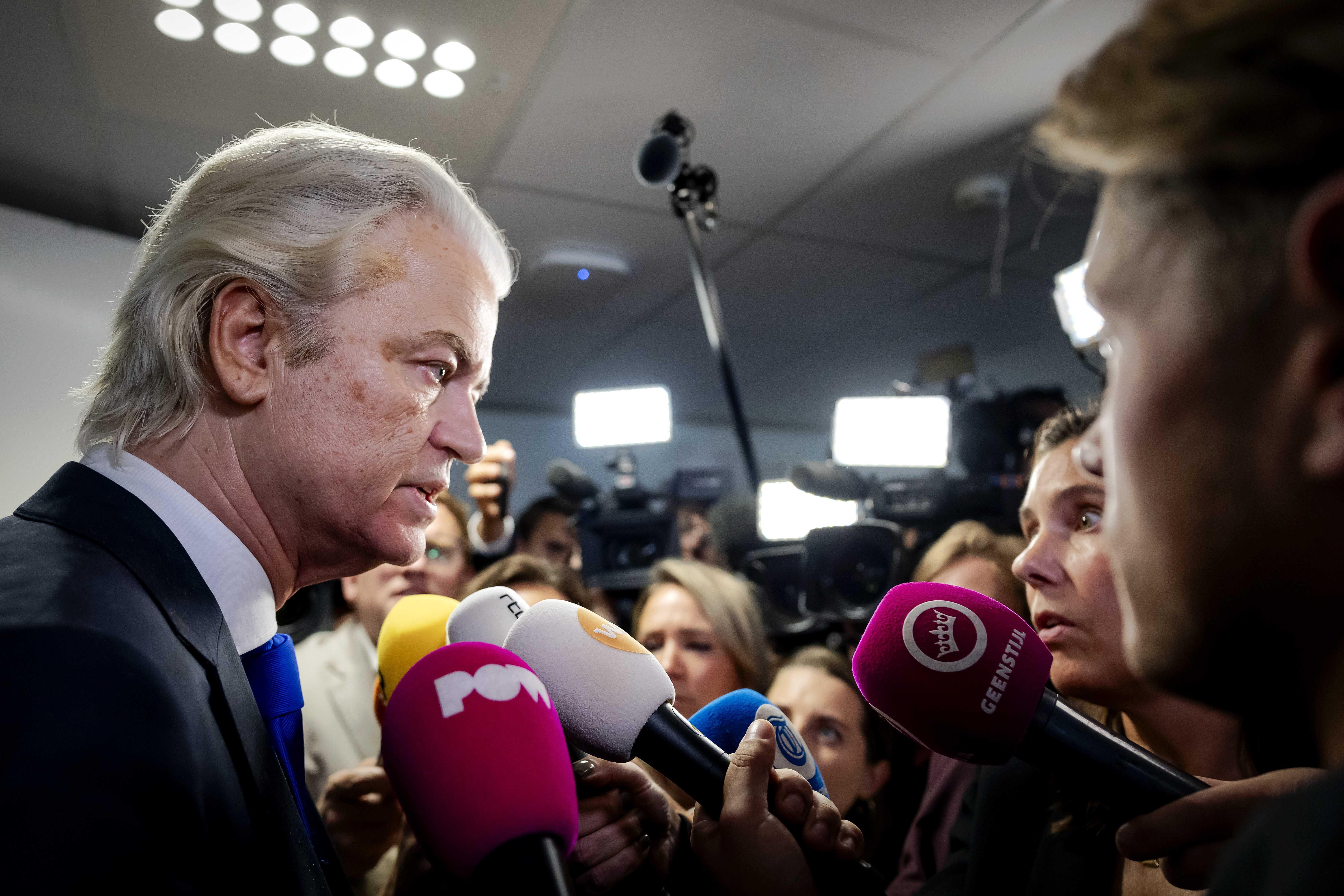 Geert Wilders (PVV) nach einer Koalitionsanhörung im Abgeordnetenhaus (Foto vom 02.06.2025)