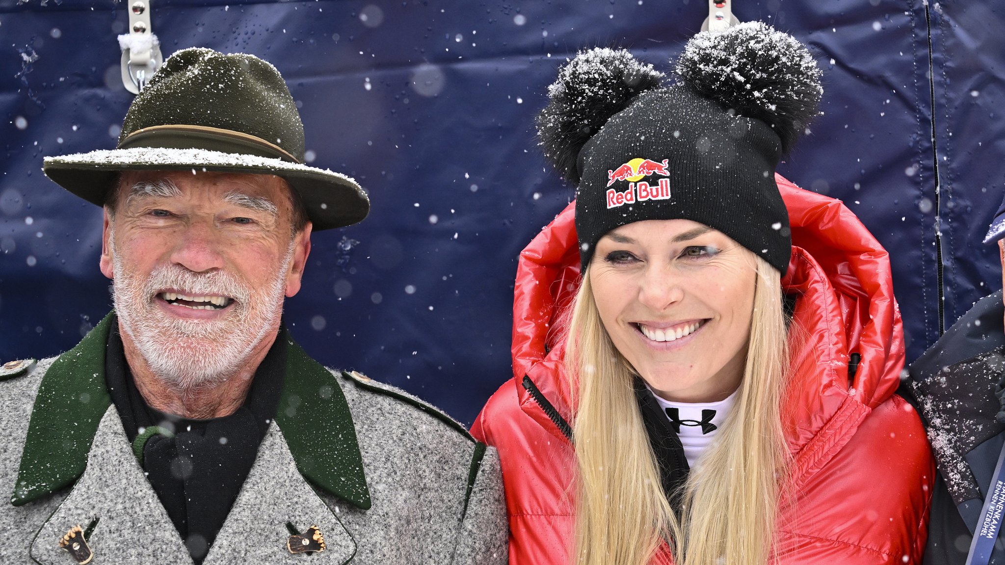 Arnold Schwarzenegger und Lindsey Vonn beim Hahnenkammrennen