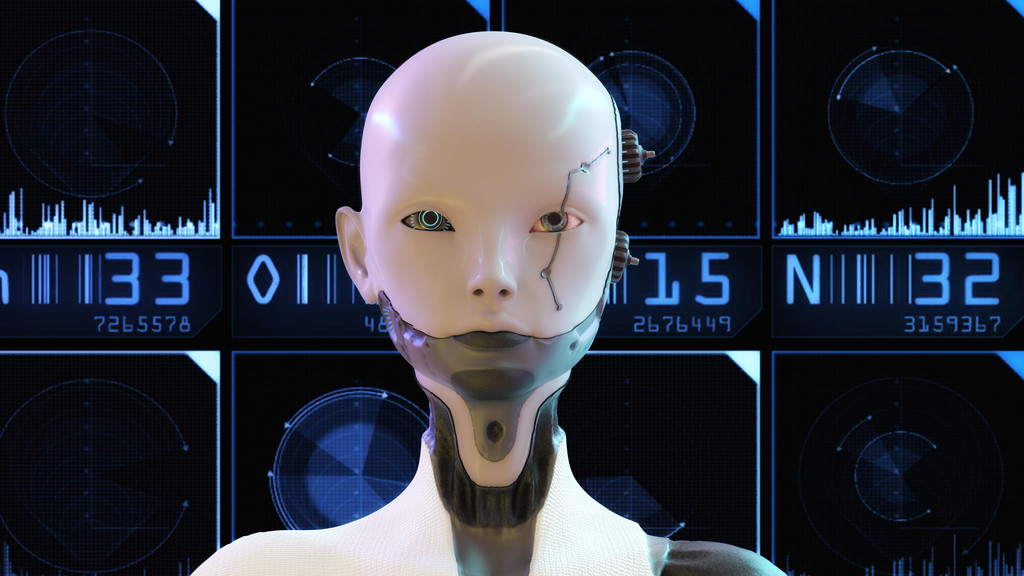 Künstlerische 3D-Illustration eines Cyborgs (Symbolbild)