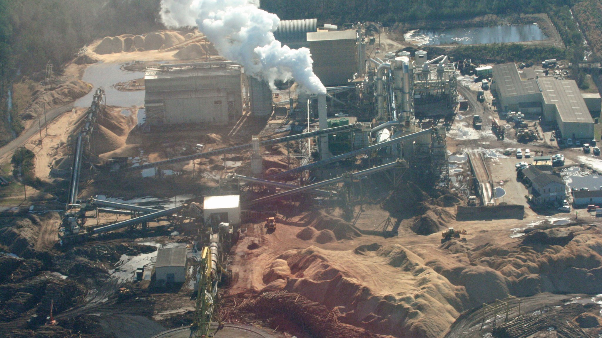 Werk des US-Unternehmens Enviva, des weltweit größten Herstellers von Pellets, in Ashokie, North Carolina. 