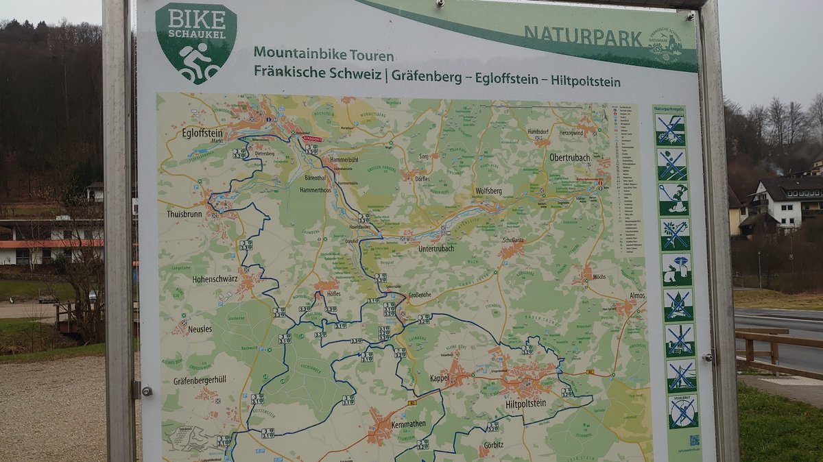 Übersichtskarte Bikeschaukel Fränkische Schweiz.