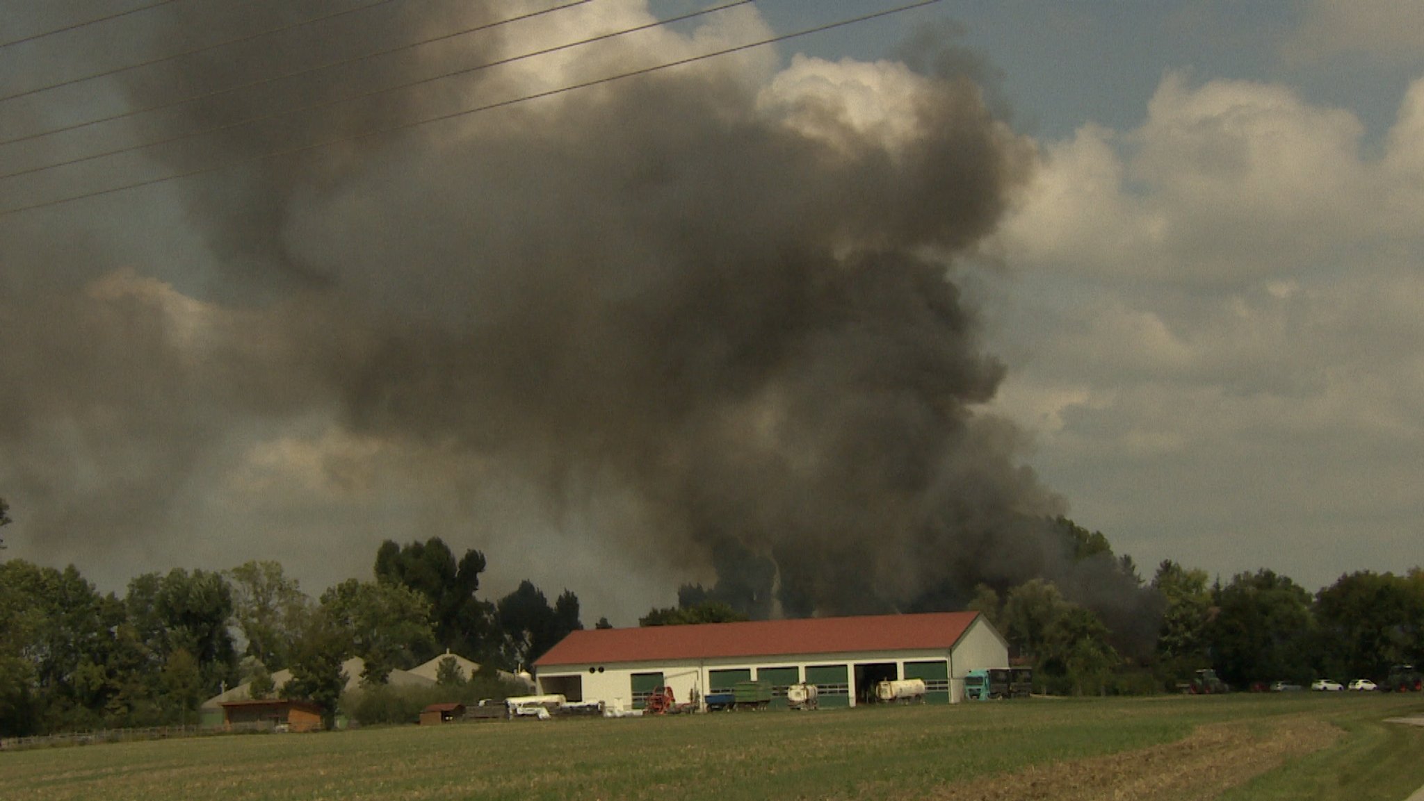 Der Brandort in Freising. 