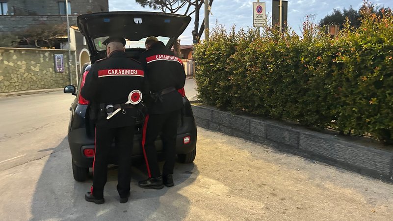 Archivbild: Zwei Beamte der italienischen Carabinieri an ihrem Auto | Bild: dpa-Bildfunk/Christoph Sator Archivbild: Zwei Beamte der italienischen Carabinieri an ihrem Auto