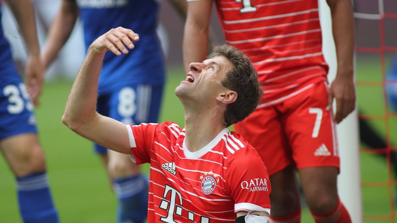 Thomas Müller nach seinem 1:0 gegen den FC Schalke 04
