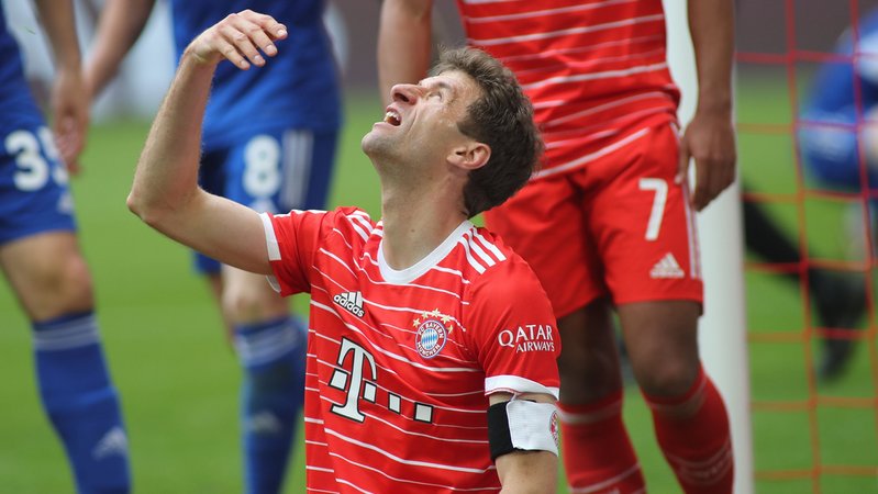 Thomas Müller nach seinem 1:0 gegen den FC Schalke 04