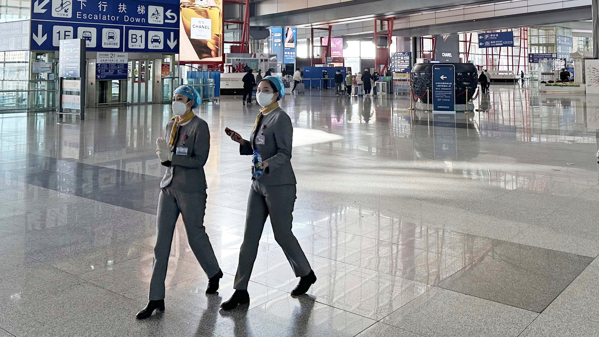 Der sehr leere internationale Flughafen in Beijing.