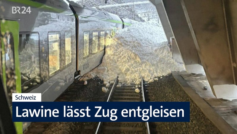 Lawine lässt Zug entgleisen | Bild: BR Lawine lässt Zug entgleisen