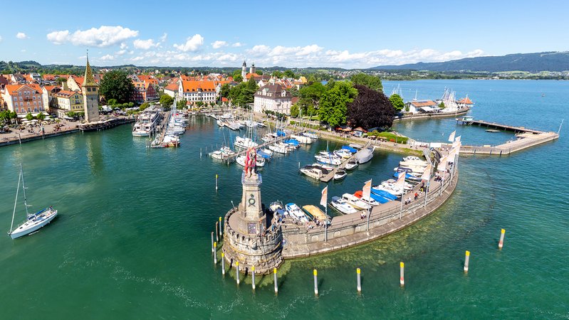 Der Hafen von Lindau am Bodensee