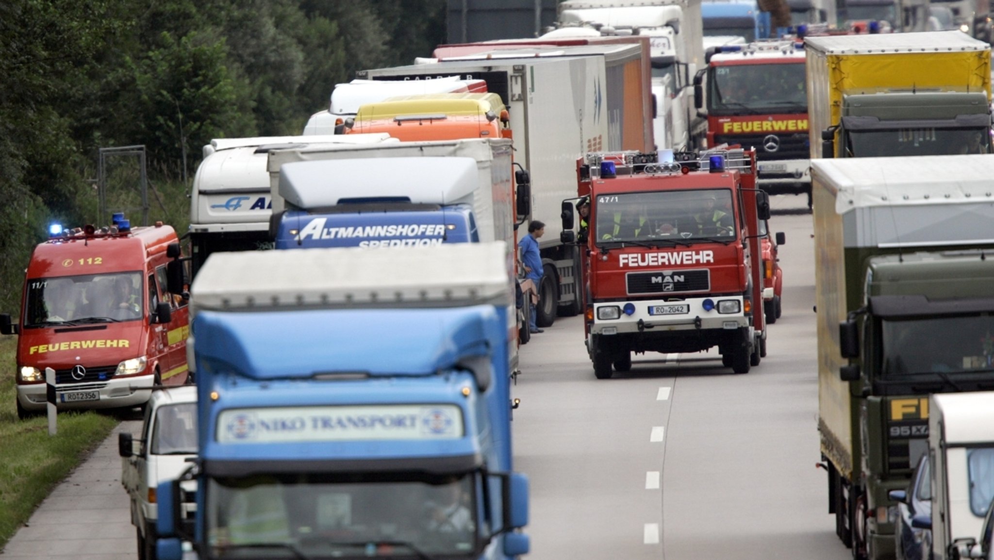 Aktionstag Rettungsgasse an der A8 bei Traunstein