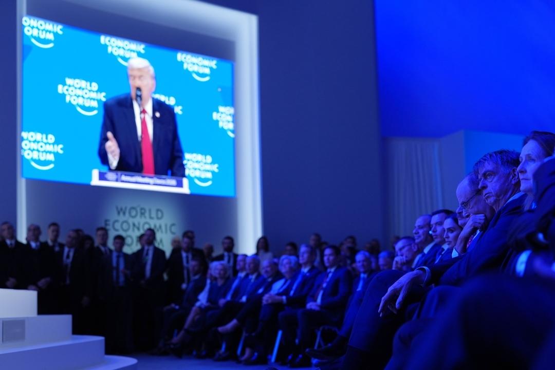 US-Präsident Trump bei seiner Rede auf dem Weltwirtschaftsforum in Davos.