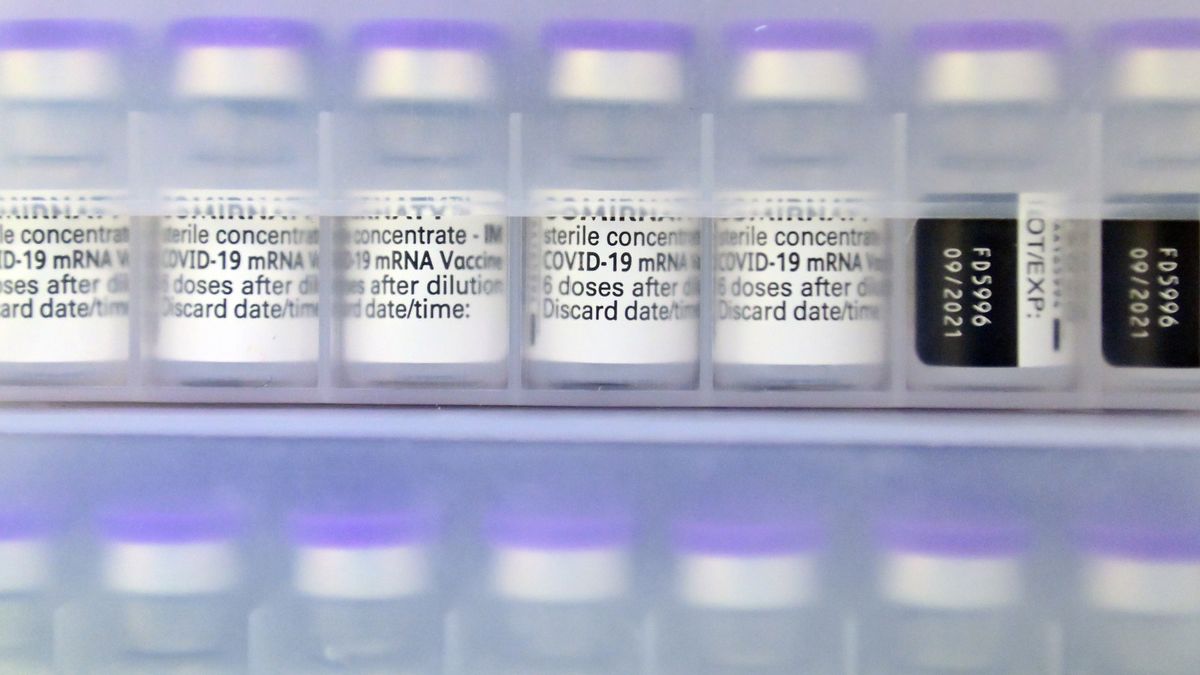 Impfstoff von Biontech lagert im Kühlschrank