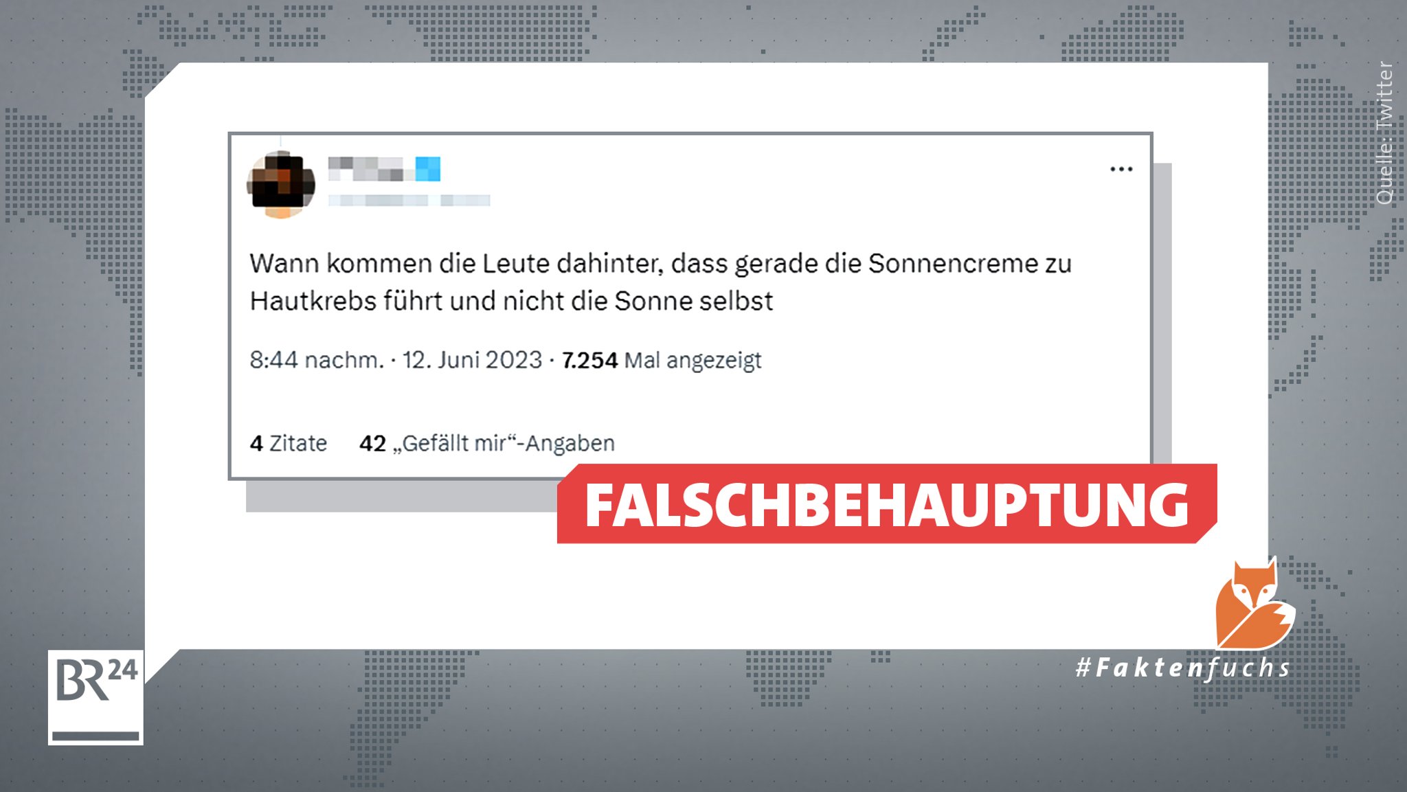 Sonnencreme führe zu Hautkrebs? Falschbehauptungen wie in diesem Tweet finden sich zahlreich im Netz.