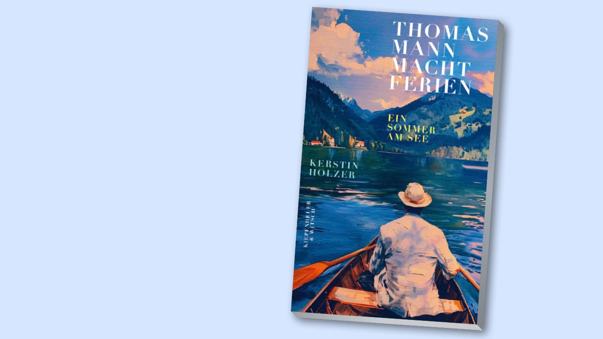 Cover mit gemaltem Ruderer vor Alpenkulisse