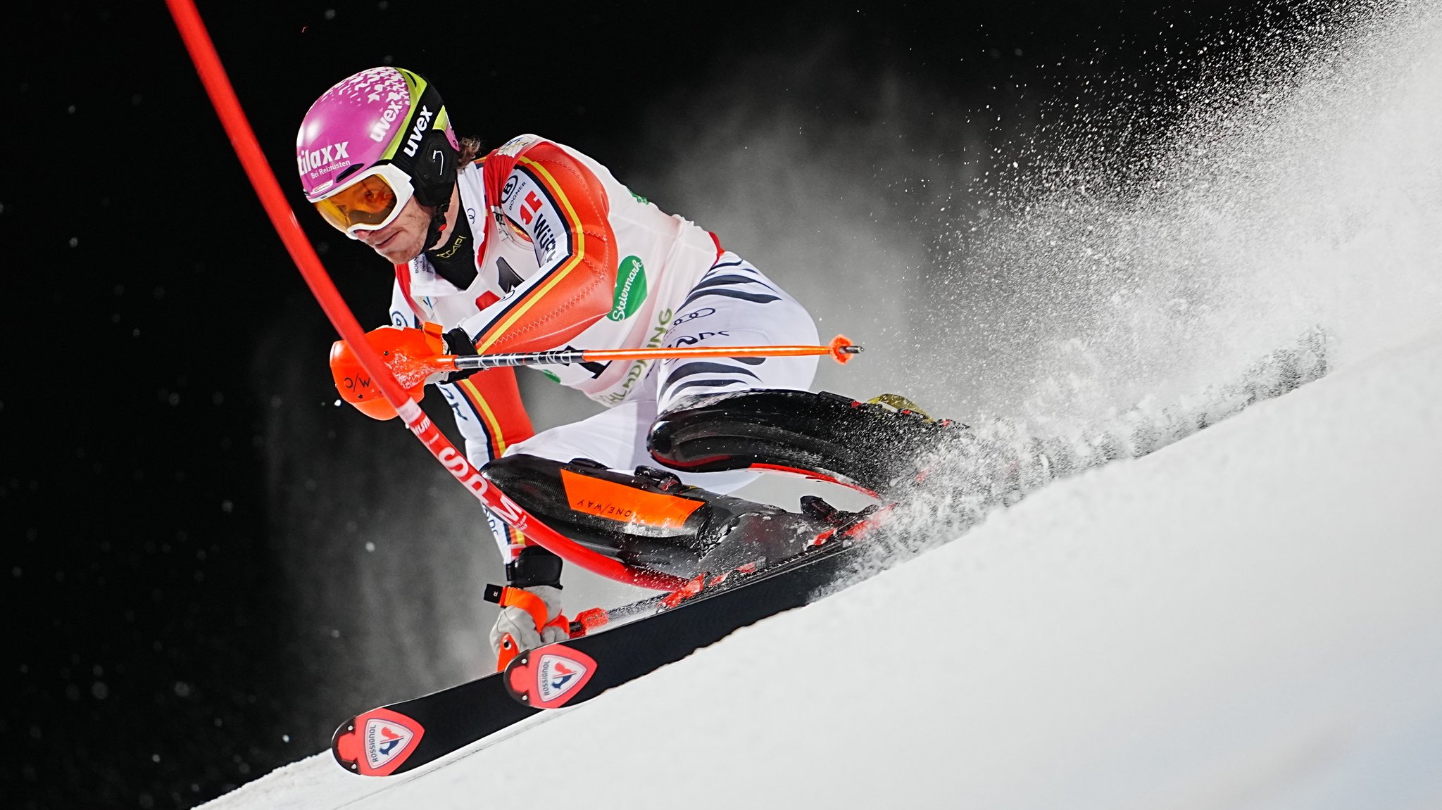 29.01.2025, Österreich, Schladming: Ski alpin, Weltcup, Slalom, Herren, Linus Strasser aus Deutschland in Aktion. 