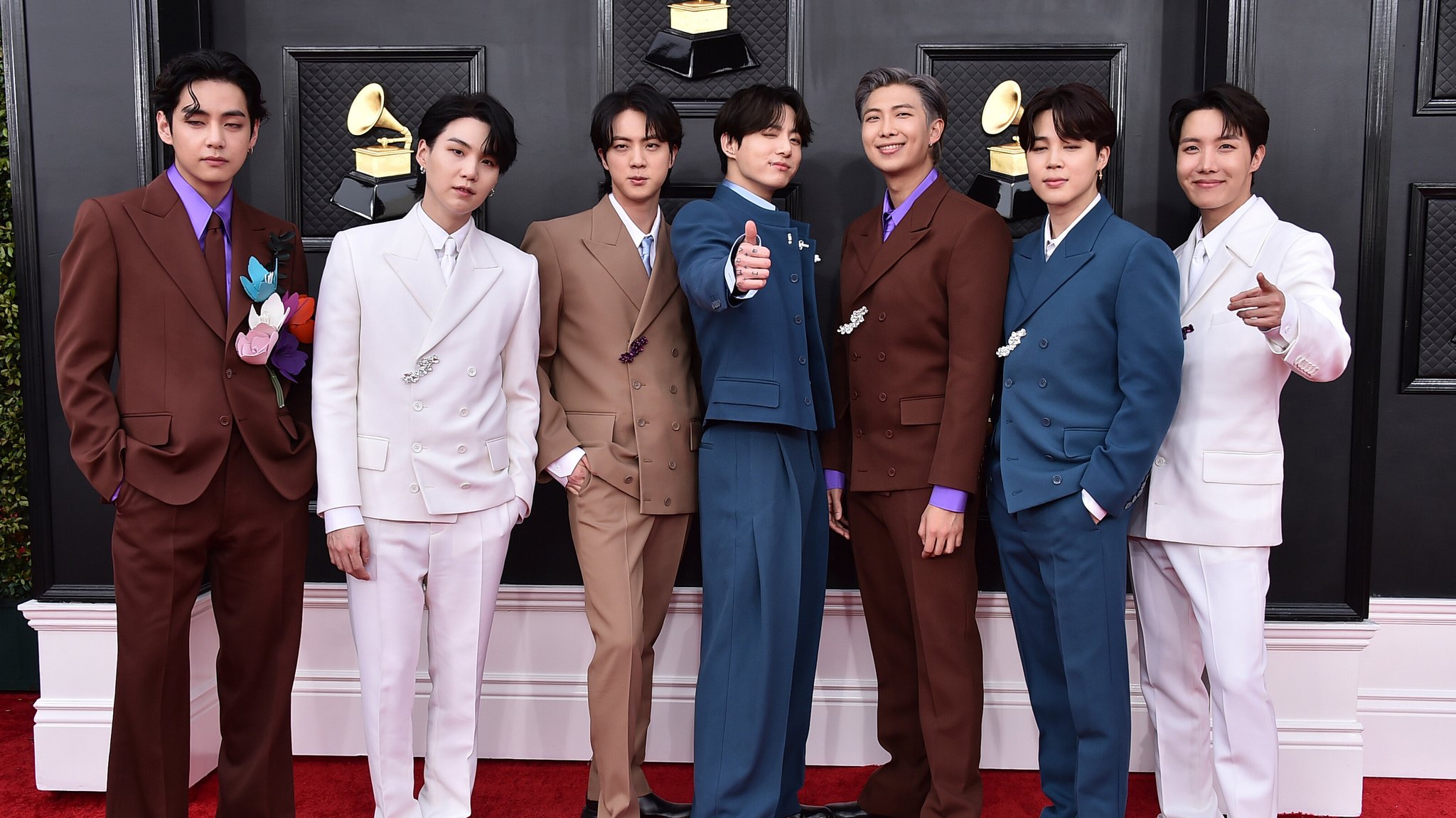 Die K-Pop-Band BTS bei den Grammys im Jahr 2022.