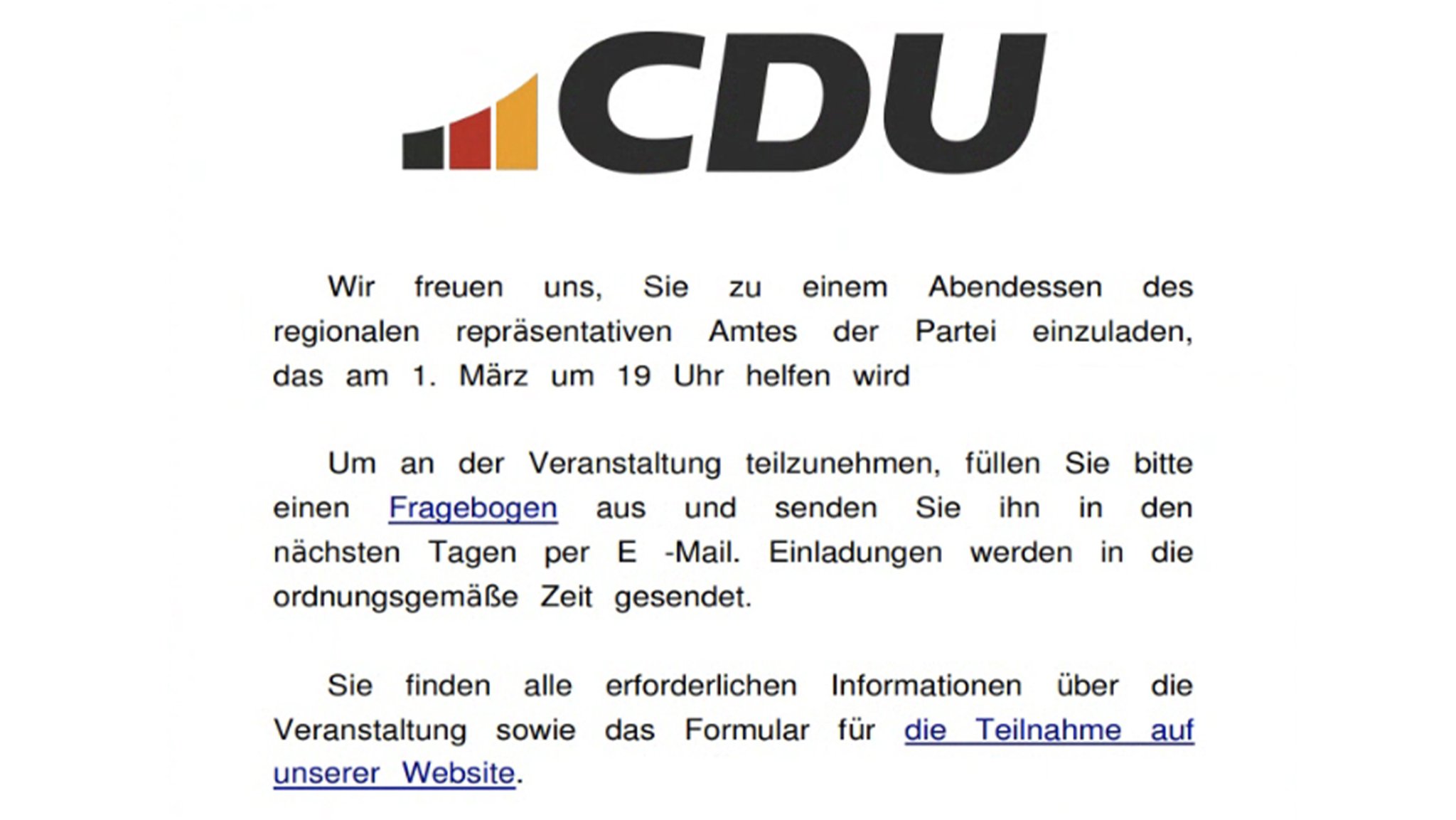 Ein Teil der Phishing-Mail, die an die CDU-Bundestagsabgeordneten verschickt wurde