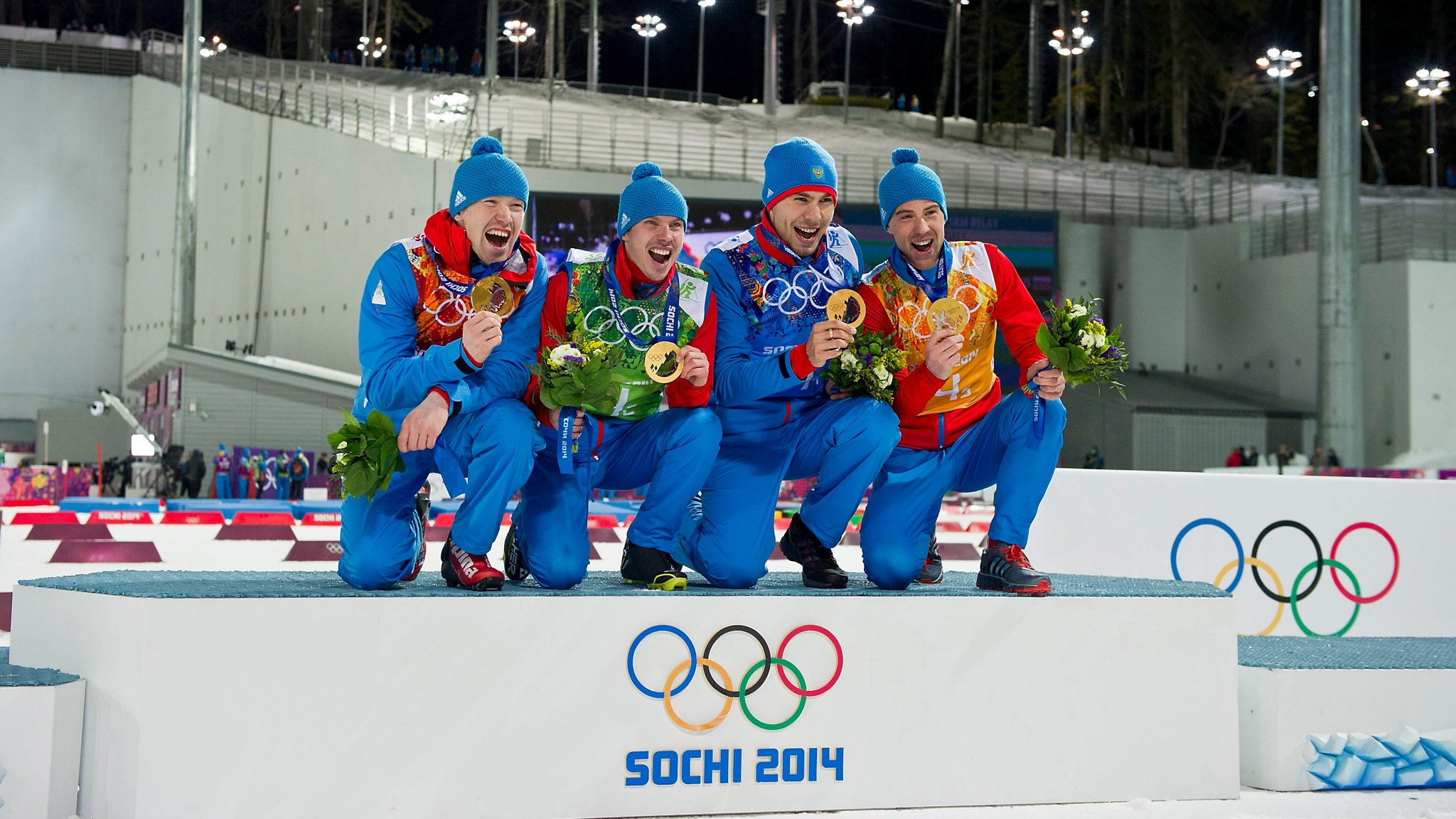 Die deutsche Biathlon-Staffel holte bei Olympia 2014 in Sotschi Silber