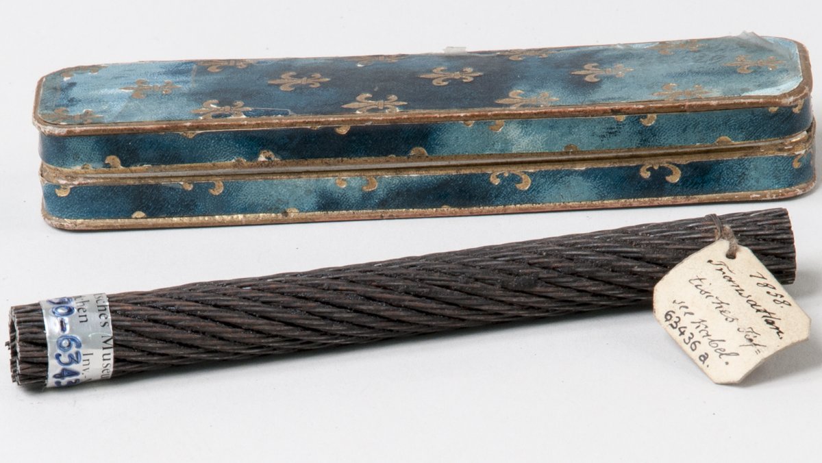 Ein Stück des ersten transatlantischen Tiefseekabels zwischen Europa und den Vereinigten Staaten | Bild: Deutsches Museum Ein Stück des ersten transatlantischen Tiefseekabels zwischen Europa und den Vereinigten Staaten