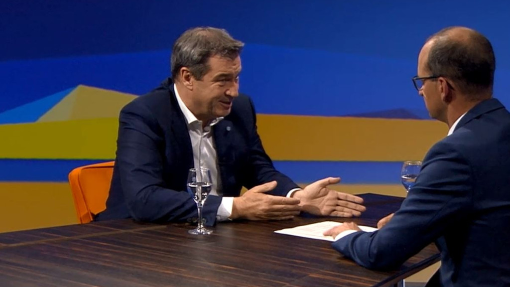Markus Söder in der Münchner Runde am 29. Mai 2019 im BR Fernsehen. | Bild: BR Markus Söder in der Münchner Runde am 29. Mai 2019 im BR Fernsehen.
