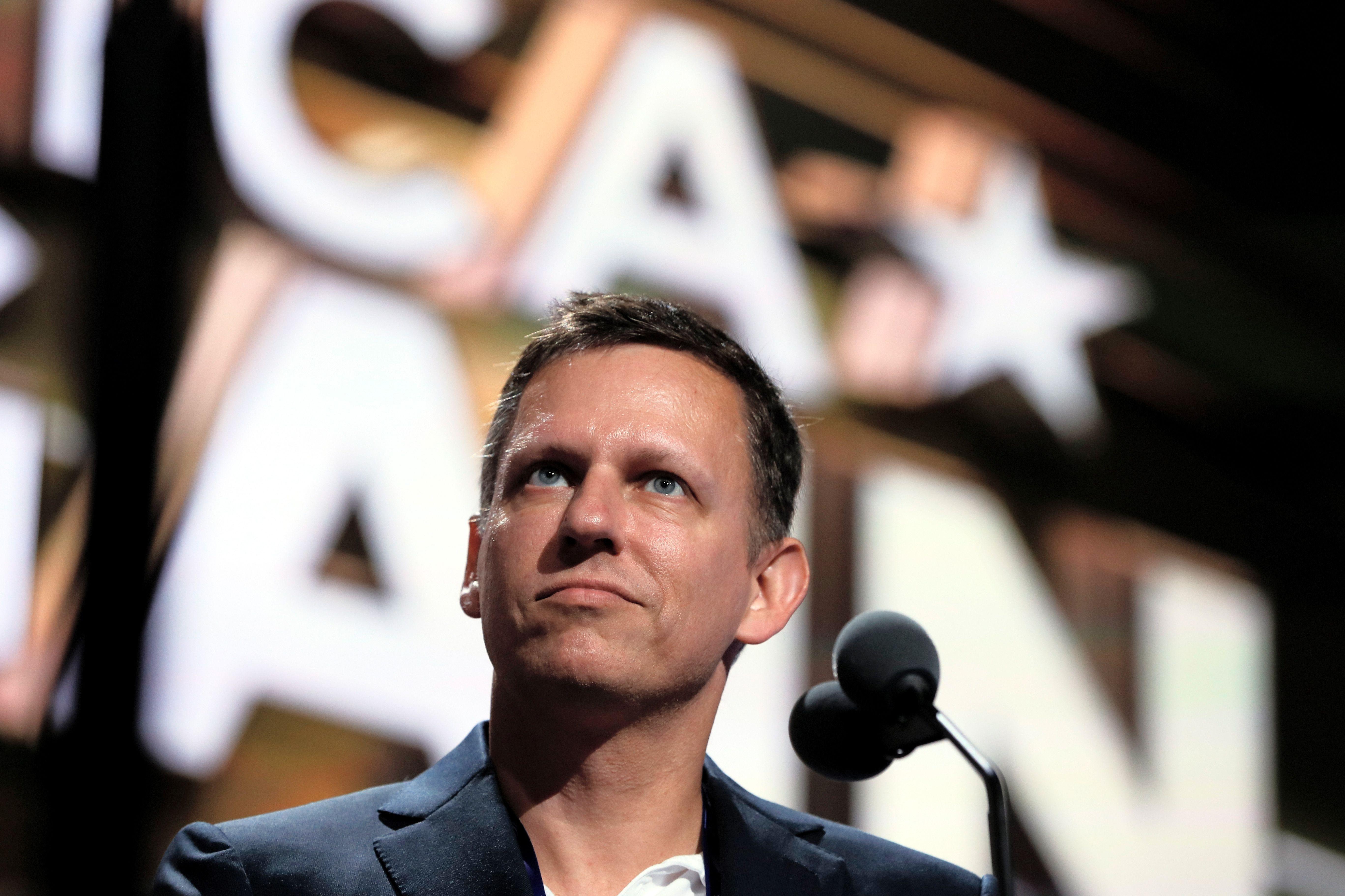 Tech-Investor Peter Thiel bei einer Rede in Cleveland