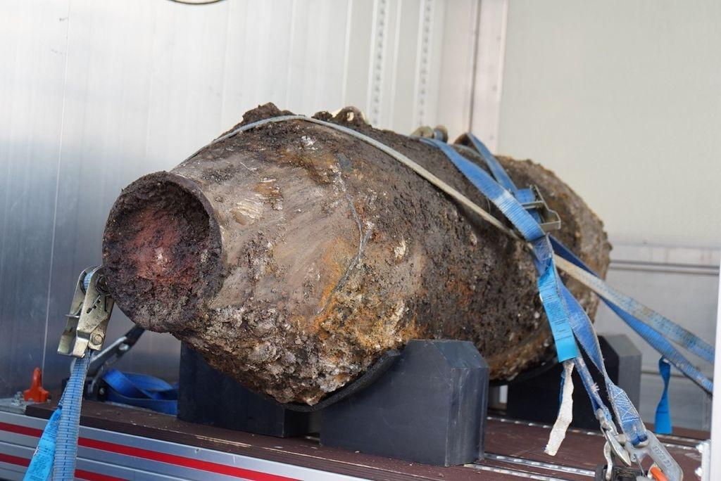 Eine rund 250 Kilogramm schwere Fliegerbombe.