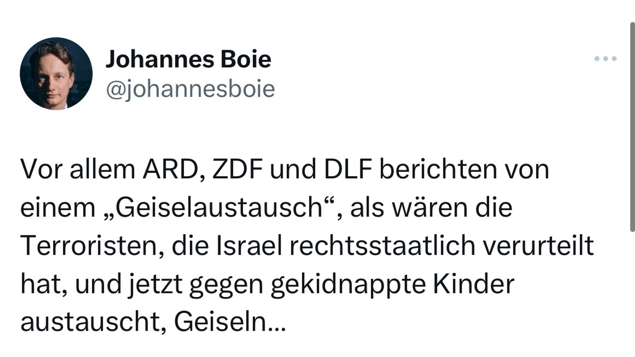  Tweet von Johannes Boie 