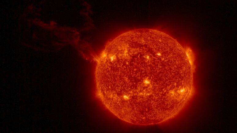 (Archivbild) Eine gewaltige Sonneneruption - aufgenommen von der Sonde "Solar Orbiter" | Bild:ESA, NASA, Solar Orbiter, EUI Team