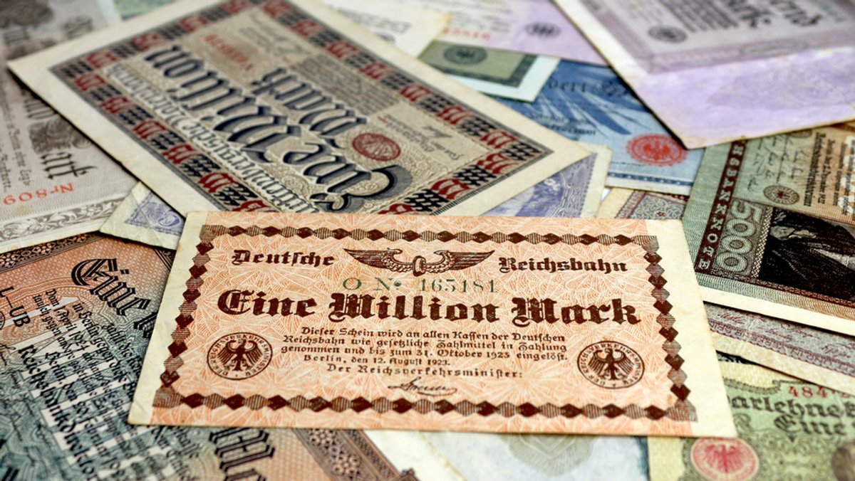 Ein Wertschein über eine Million Mark der Deutschen Reichsbahn.