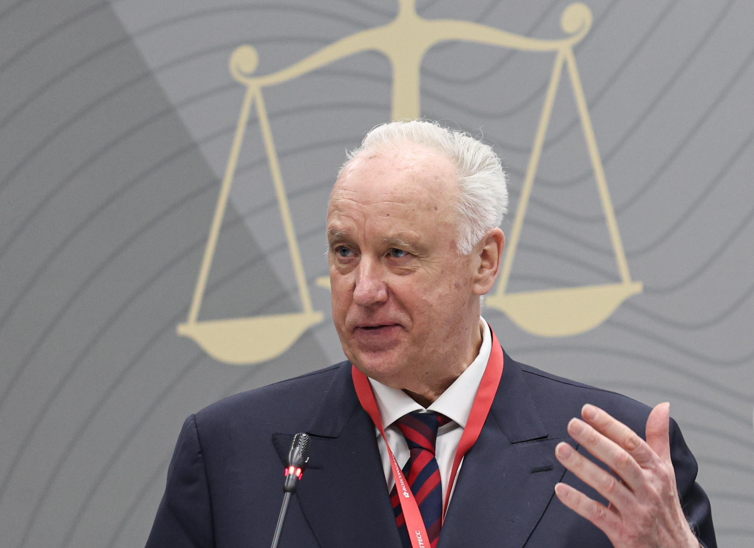 Der russische Generalermittler bei einer Pressekonferenz | Bild:Peter Kowalew/Picture Alliance