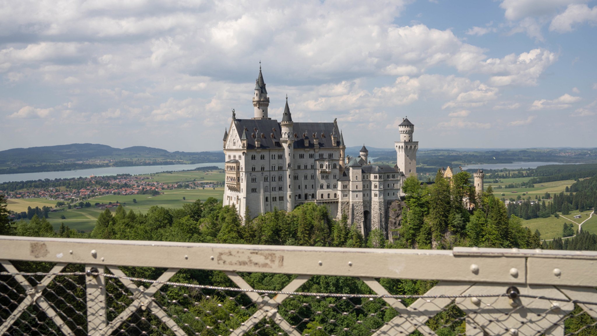 Neuschwanstein castle seen from Marienbruecke