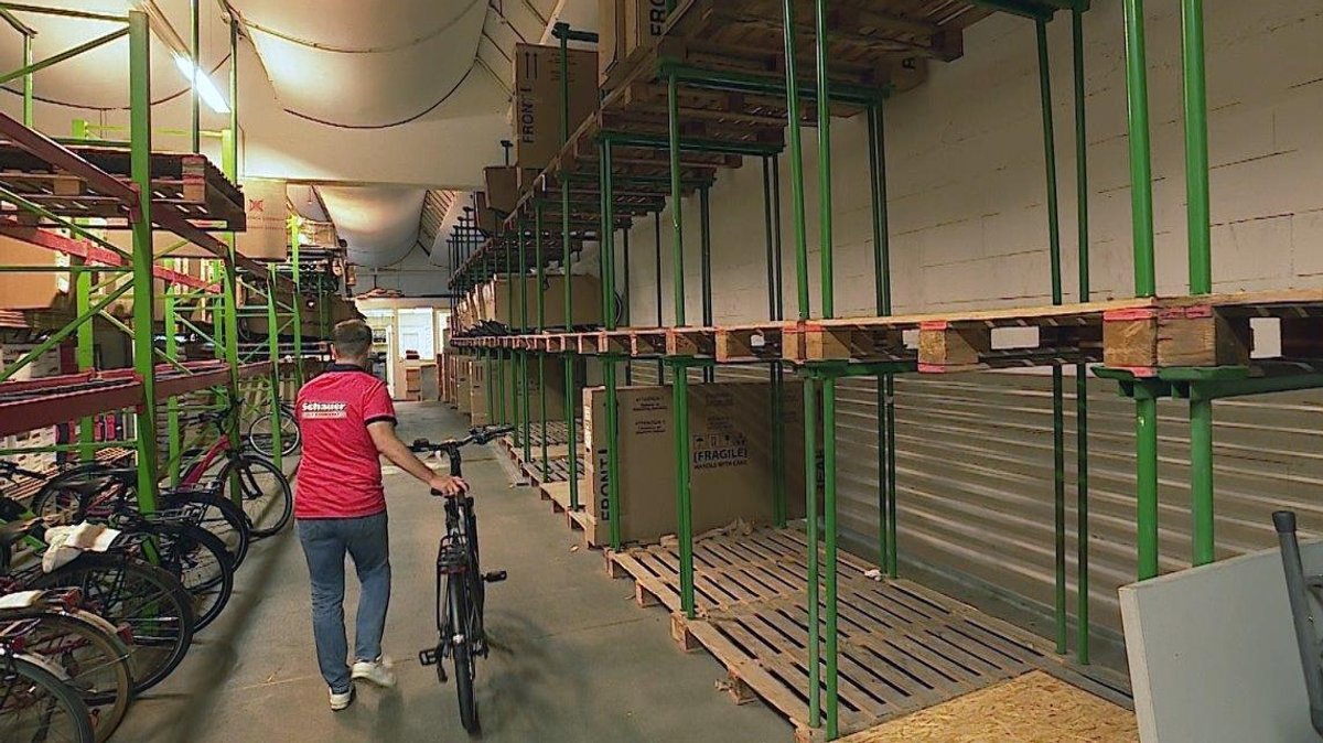 Ein leerer Fahrradladen in Schweinfurt
