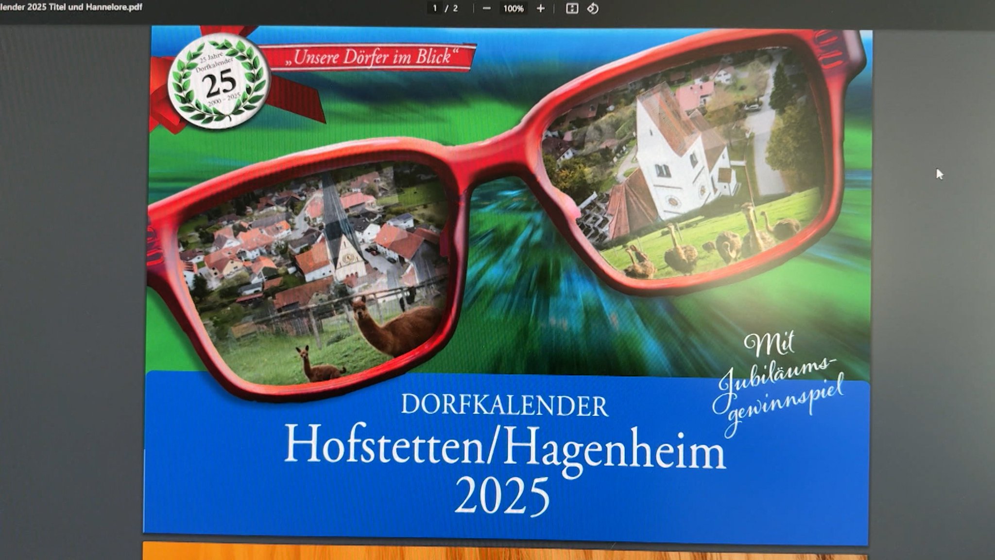 Das Cover des Dorfkalender Hofstetten.