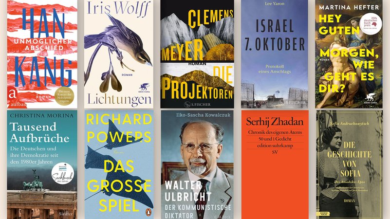 Mehrere Buchcover vor einem grauen Hintergrund | Bild: Montage BR Mehrere Buchcover vor einem grauen Hintergrund