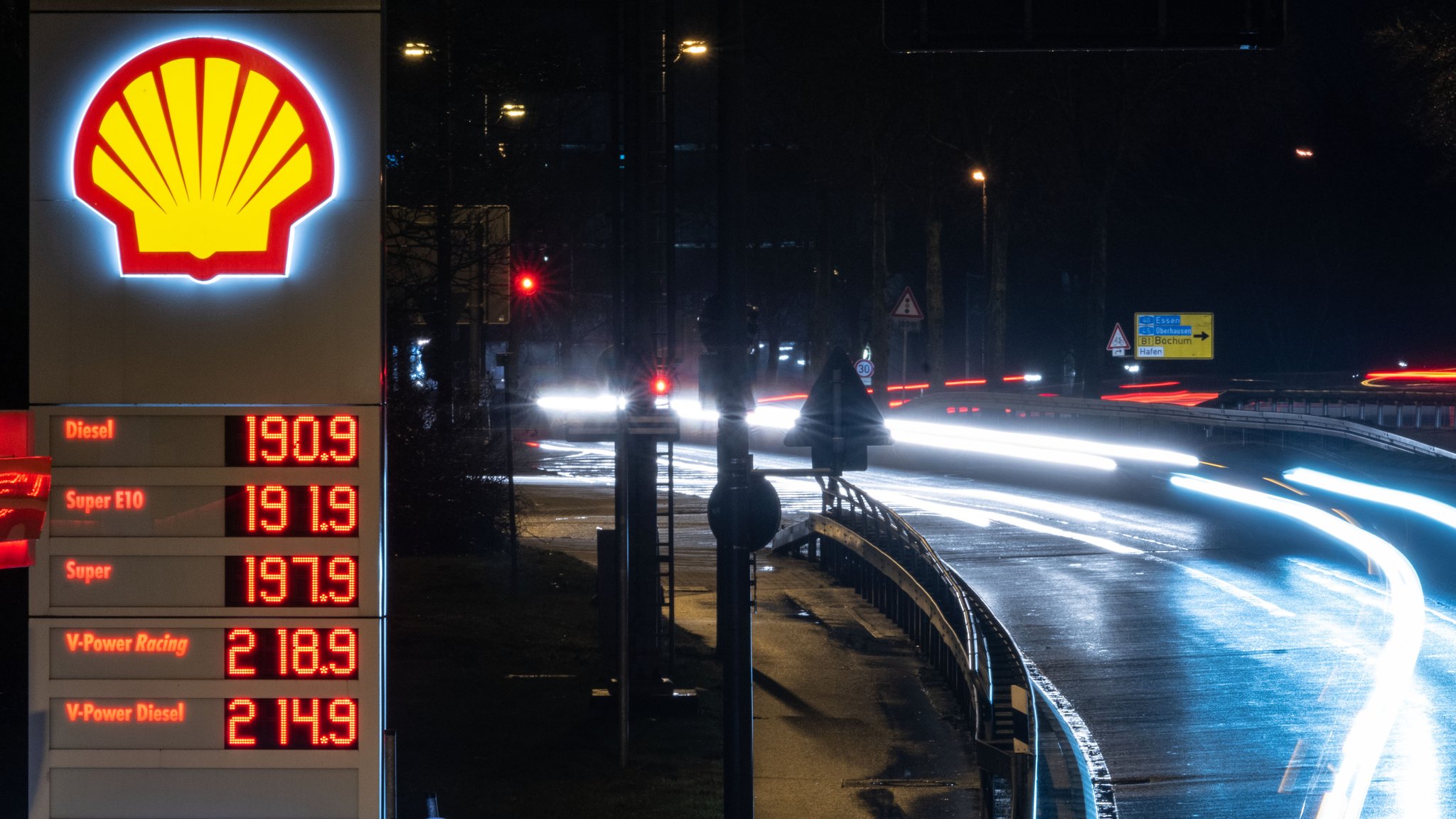 Preistafel an Tankstelle