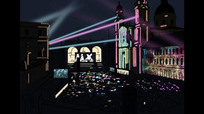 Grafik: Silvestermeile – so könnte es aussehen | Bild: BR Grafik: Silvestermeile – so könnte es aussehen