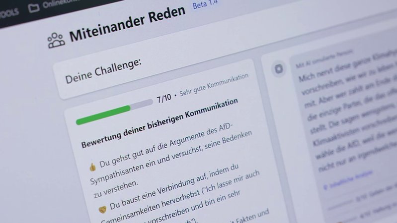 Ein Computerbildschirm mit der App "Miteinander Reden" | Bild: BR Ein Computerbildschirm mit der App "Miteinander Reden"