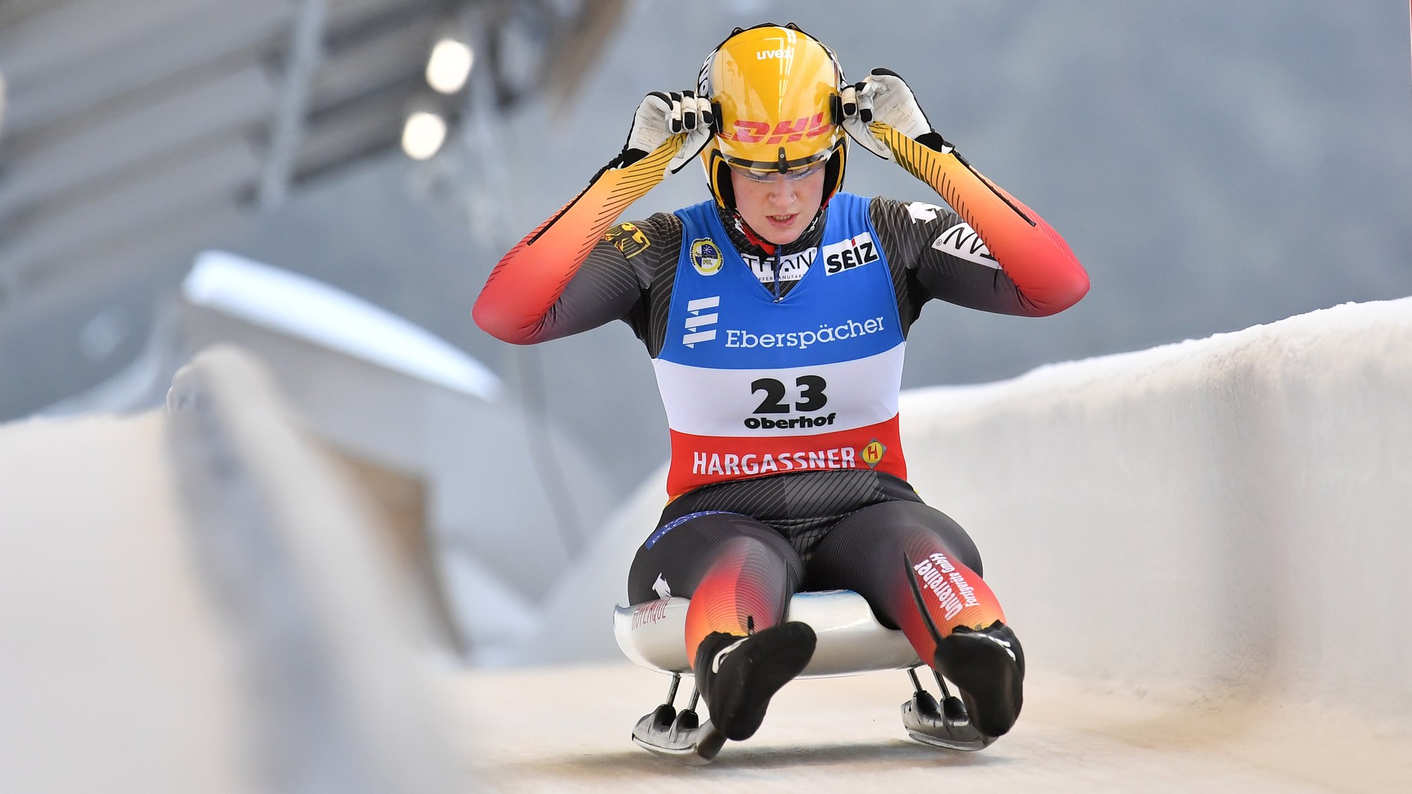 Natalie Geisenberger im Auslauf des Eiskanals