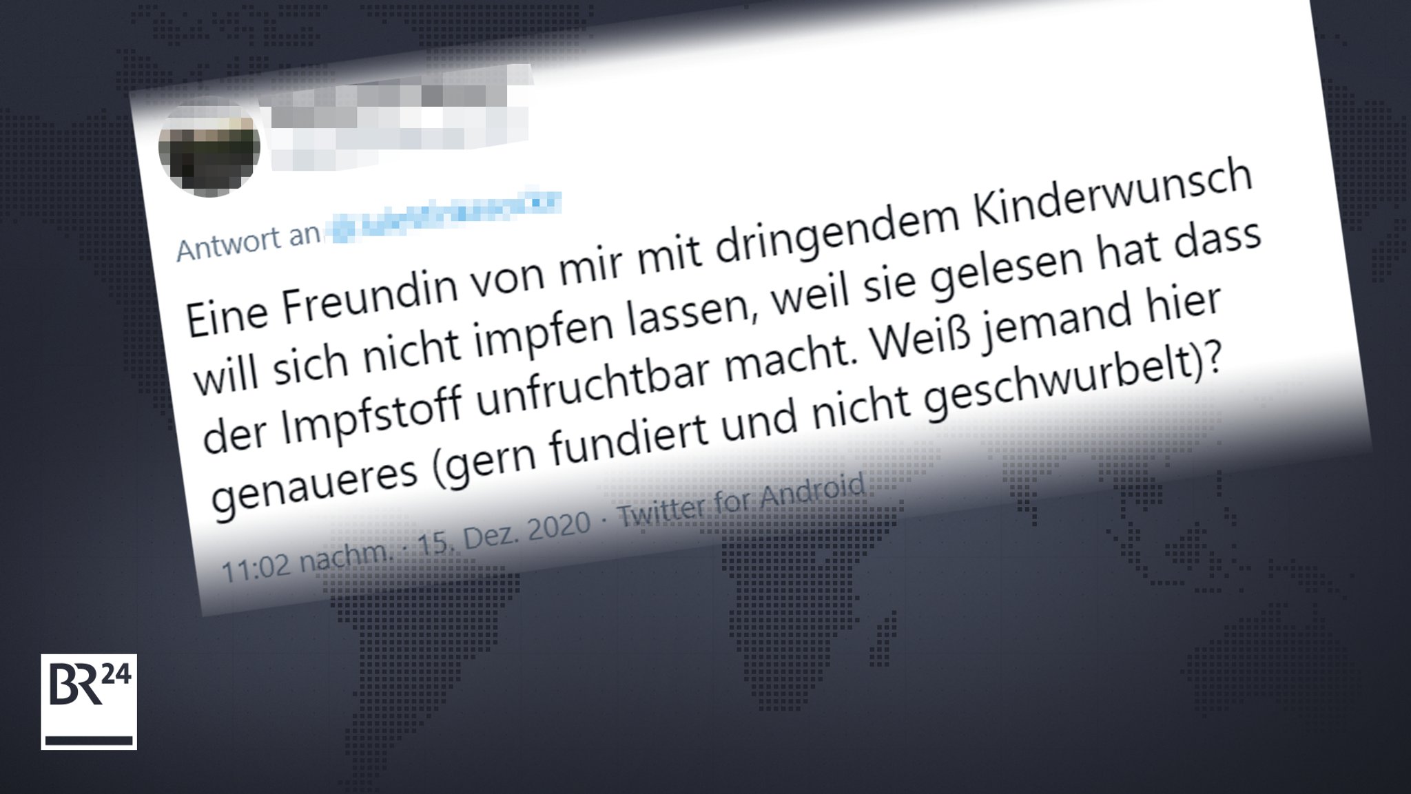 Twitter-Post mit der Frage, ob eine Impfung unfruchtbar macht.