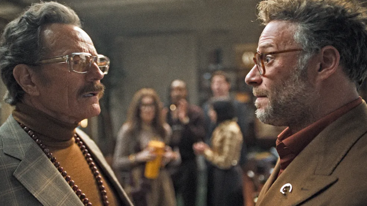 Bryan Cranston (links) und Seth Rogen in einer Szene aus "The Studio" | Bild: Apple TV Bryan Cranston (links) und Seth Rogen in einer Szene aus "The Studio"
