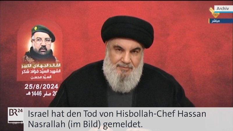 Der Generalsekretär der pro-iranischen Hisbollah-Miliz, Hassan Nasrallah, bei einer seiner Reden an das libanesische Volk. | Bild: BR Der Generalsekretär der pro-iranischen Hisbollah-Miliz, Hassan Nasrallah, bei einer seiner Reden an das libanesische Volk.