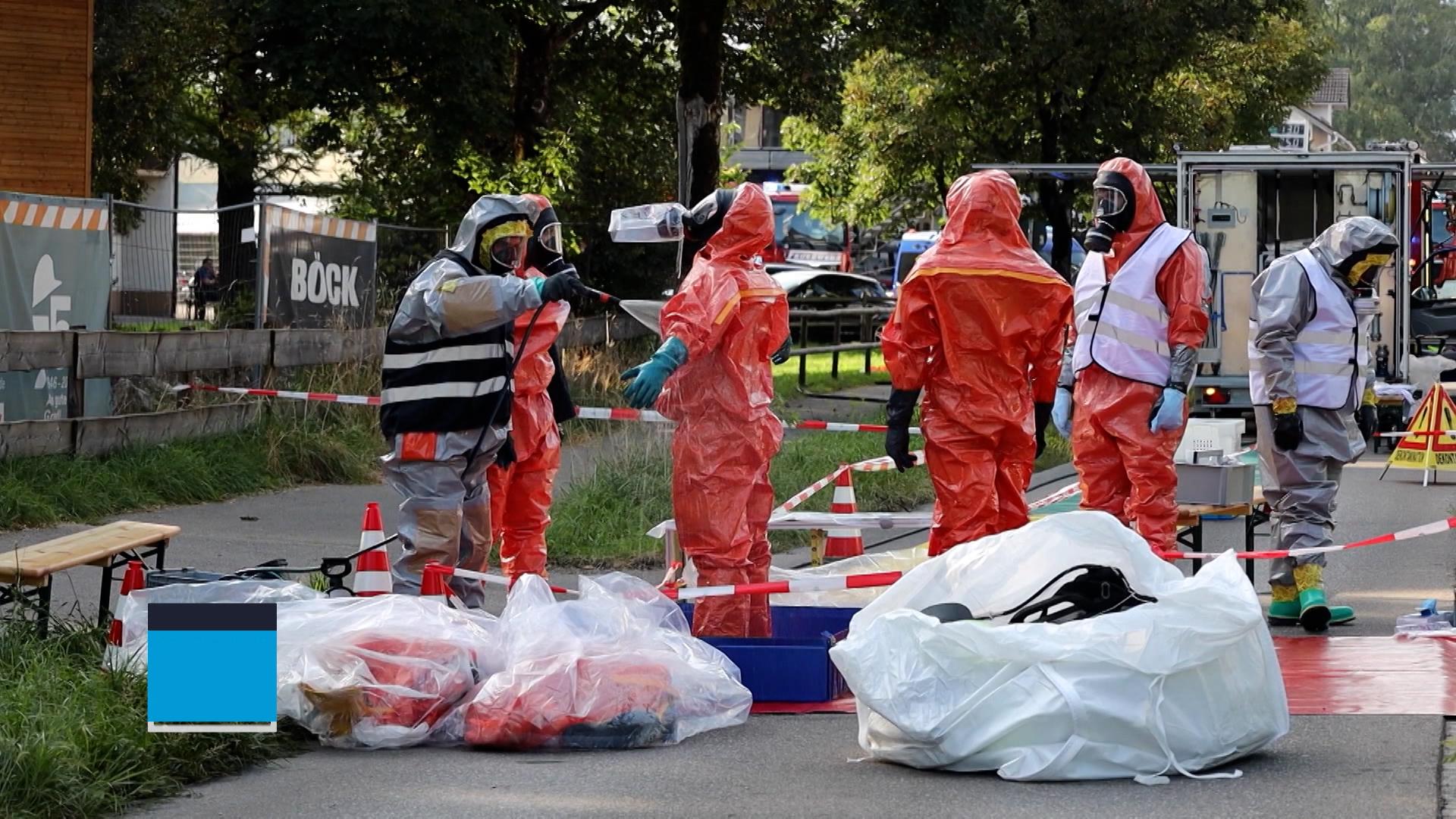 Feuerwehreinsatz in Blaichach nach einem Chemieunfall am Montag in einer Wäscherei