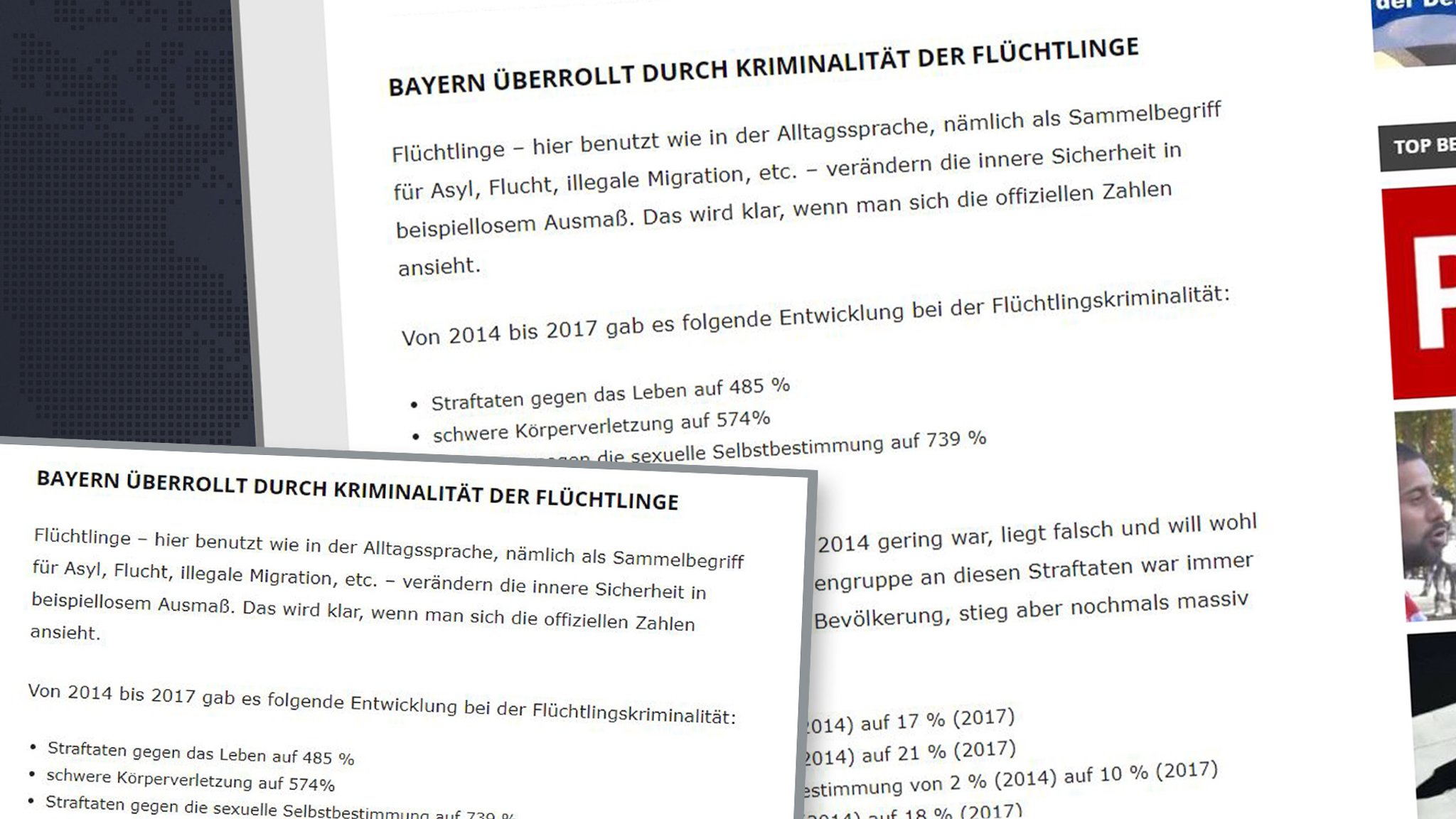 Behauptungen über die Kriminalitätsstatistik in Bayern