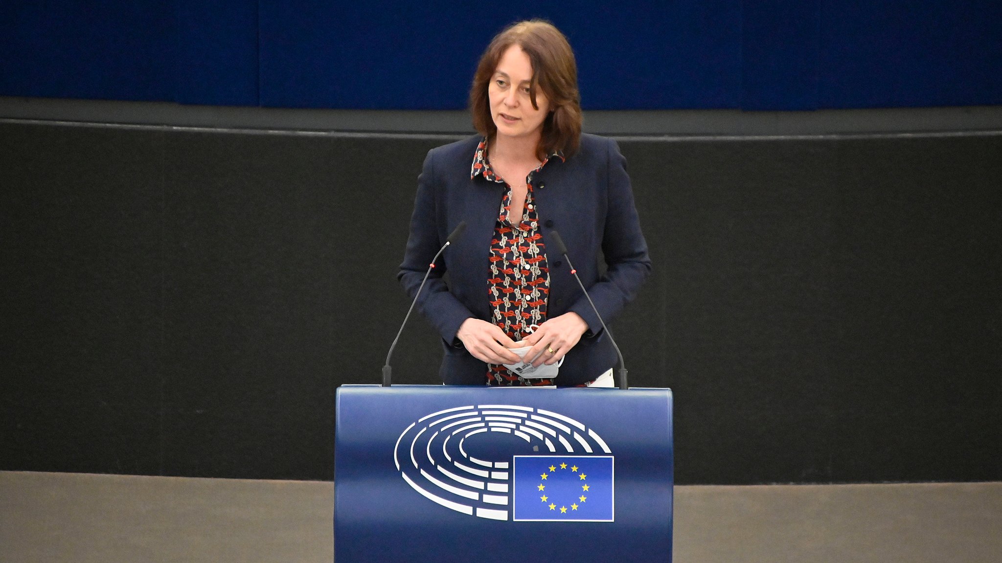 Katarina Barley bei einer Plenartagung im Plenarsaal des Europäischen Parlaments