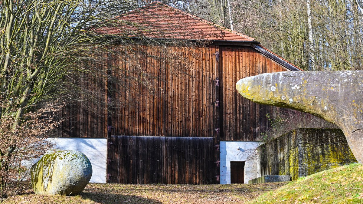 Die Werkstatt beim Wohnhaus "Ganslberg" des Bildhauers Fritz Koenig