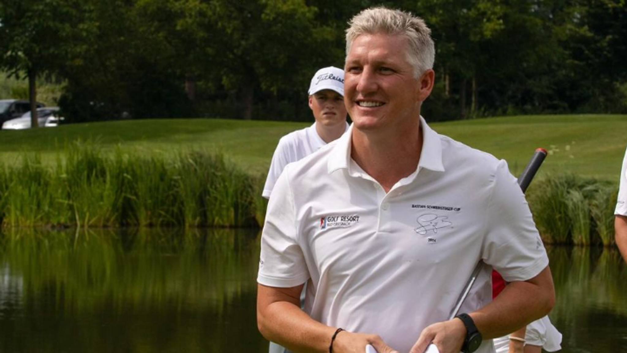 Bastian Schweinsteiger auf dem Golfplatz in Bad Griesbach. 