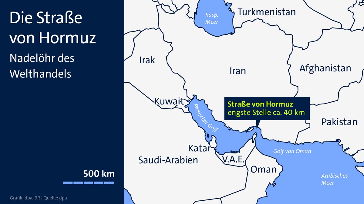 Karte: Die Straße von Hormus.