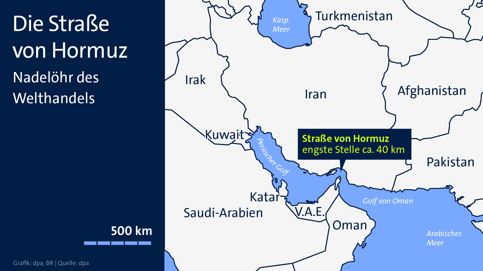 Karte: Die Straße von Hormus.