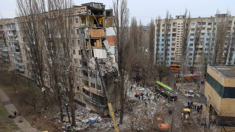 Zerstörtes Haus nach dem russischen Drohnenangriff in Odessa